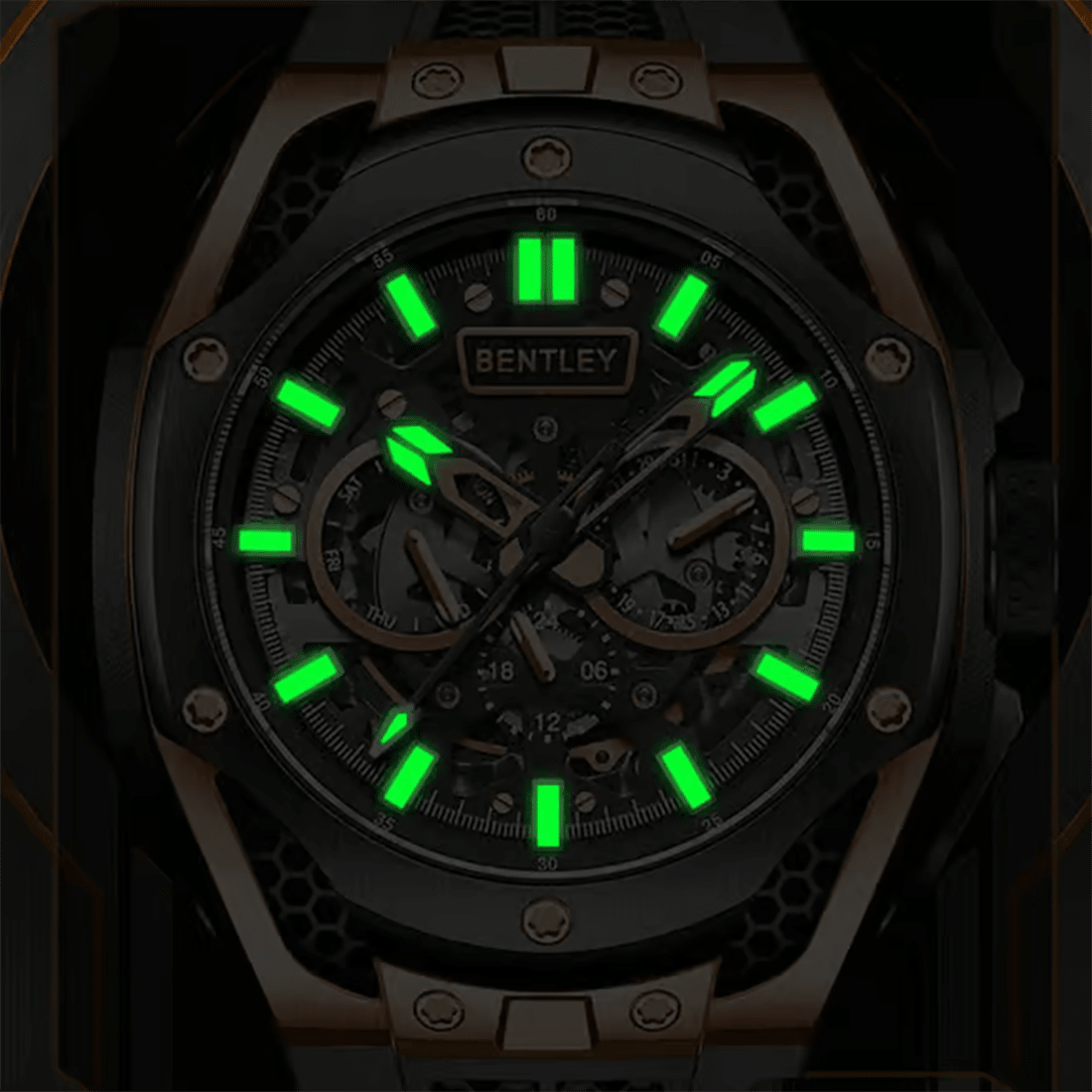 Bentley The Opulence Red Accents, White Silicone Strap, Automatic Watch 54 mm BL-50-54 thumbnail 2