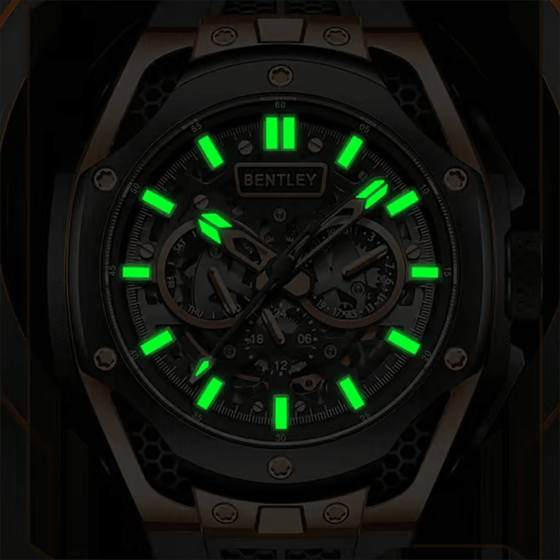 Bentley The Opulence Automatic Yellow Accents Men 54 mm BL-50-56 Watch thumbnail 6