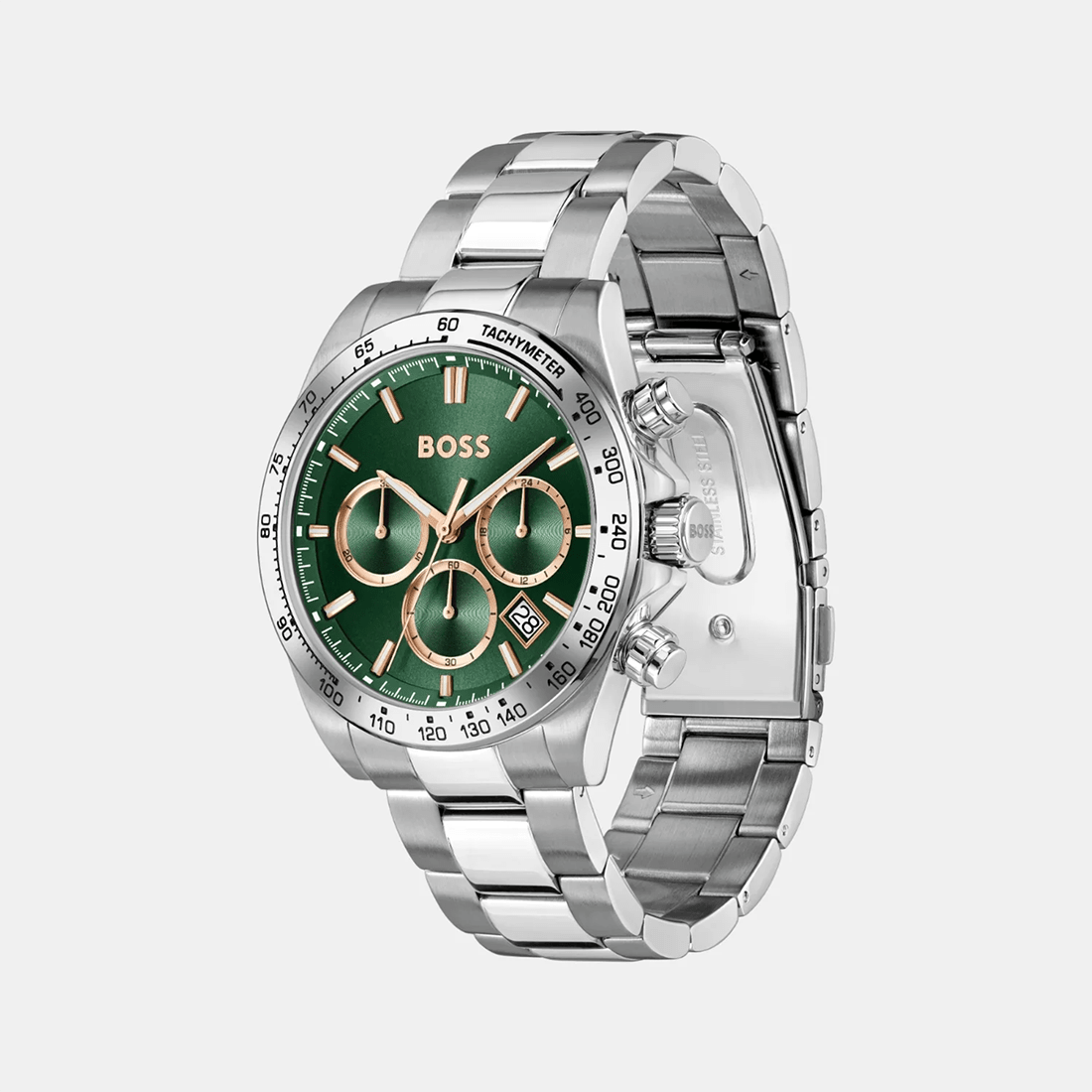 Boss Hero 2.0 Green-Dial Chronograph Watch With Two-Tone Bracelet 1514268 thumbnail 2