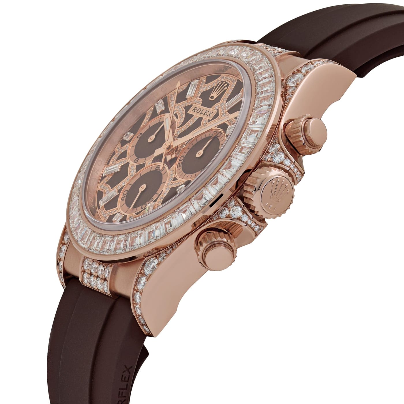 Rolex Daytona 'Giraffe' 126555TBR Rose Gold Chestnut Brown Diamond Dial Watch thumbnail 4