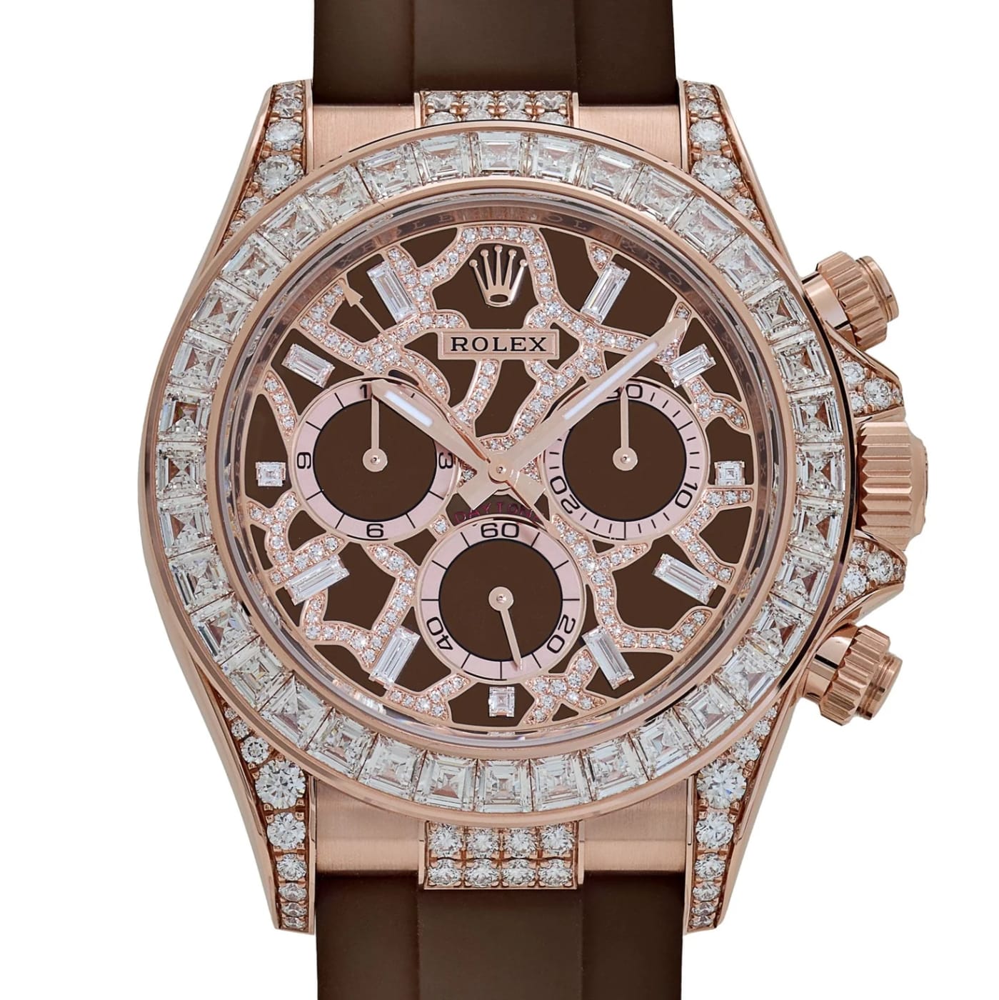 Rolex Daytona 'Giraffe' 126555TBR Rose Gold Chestnut Brown Diamond Dial Watch thumbnail 3