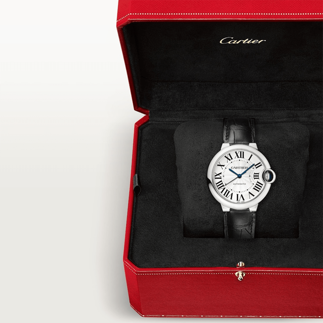 Cartier Ballon Bleu De White Dial Black Strap Men's Watch W69017Z4 thumbnail 8