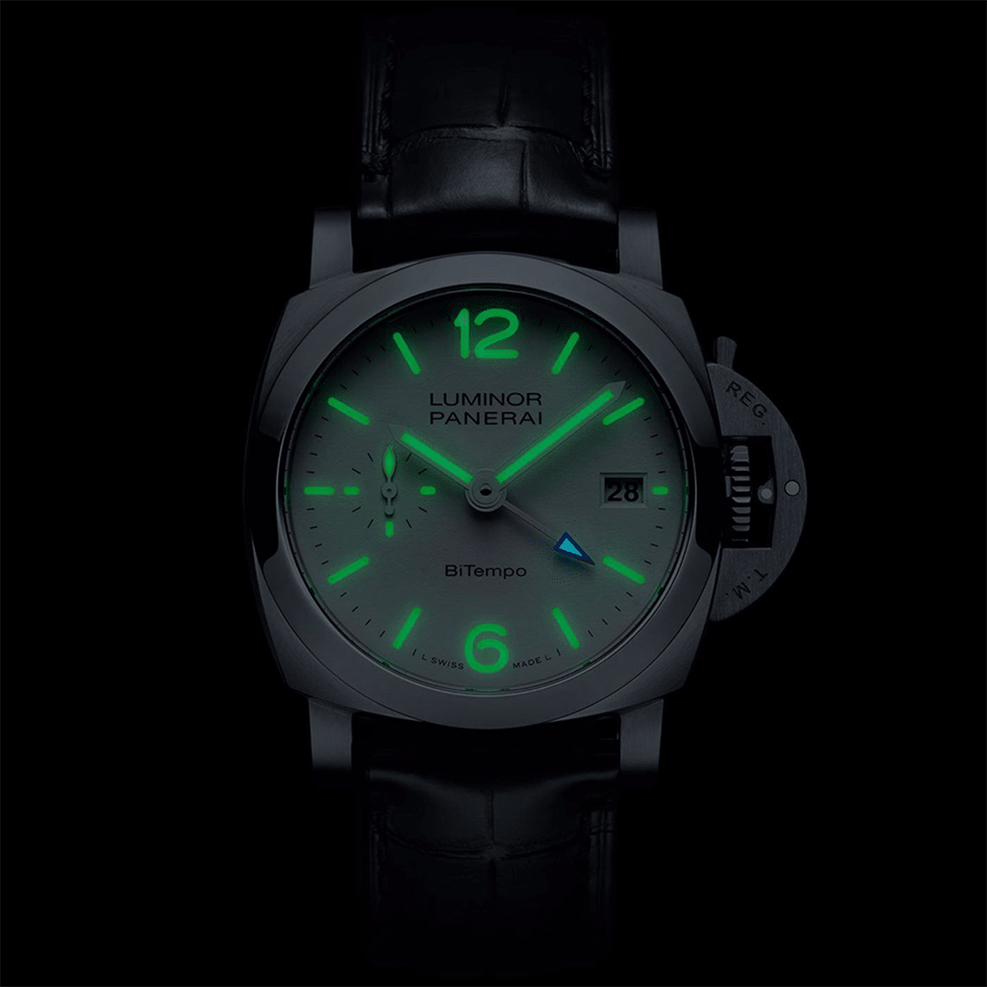 Panerai Luminor Quaranta Bi-Tempo Automatic White Dial Watch PAM01367 thumbnail 3