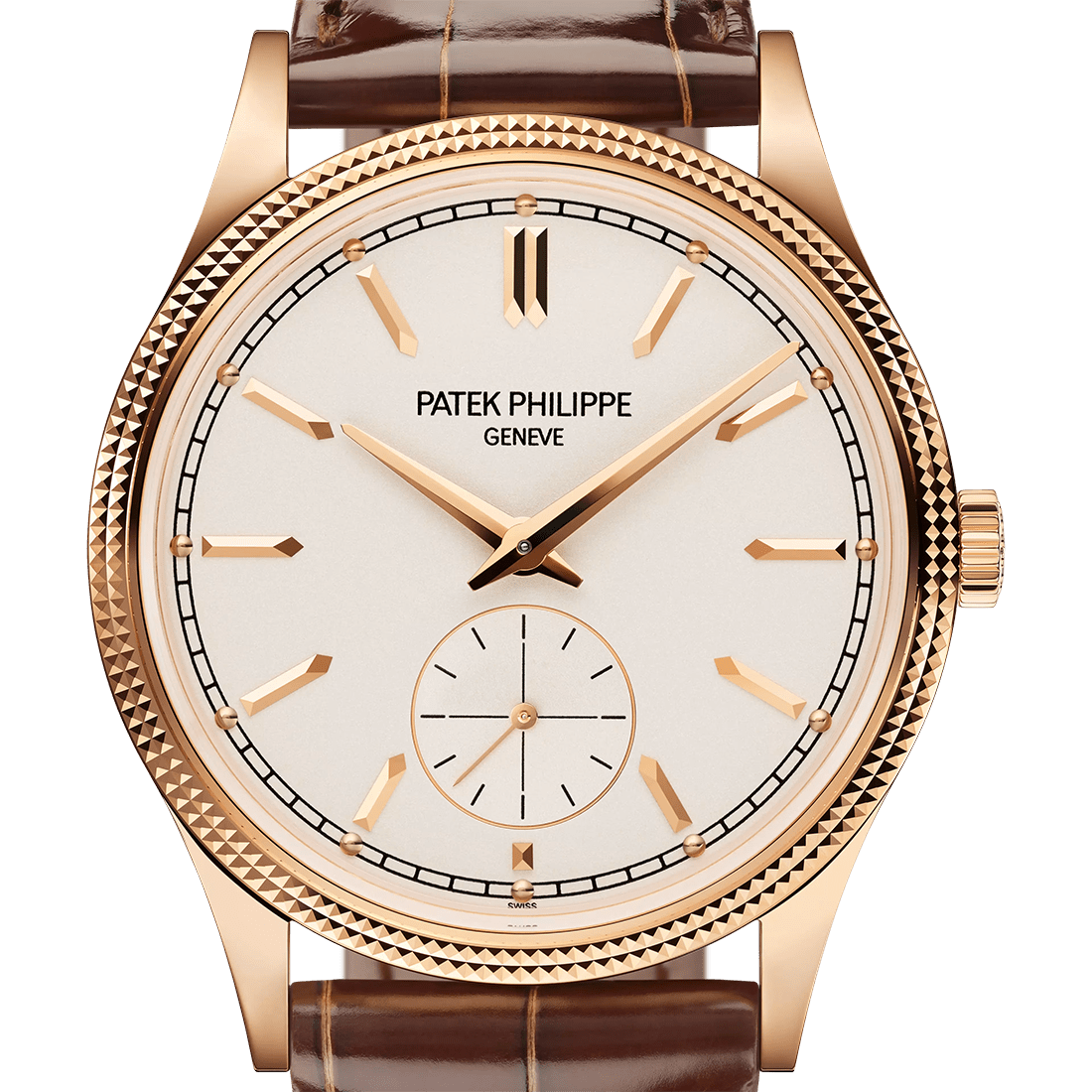 Patek Philippe Calatrava "Clous de Paris" Rose Gold Mens Watch 6119R-001 thumbnail 3
