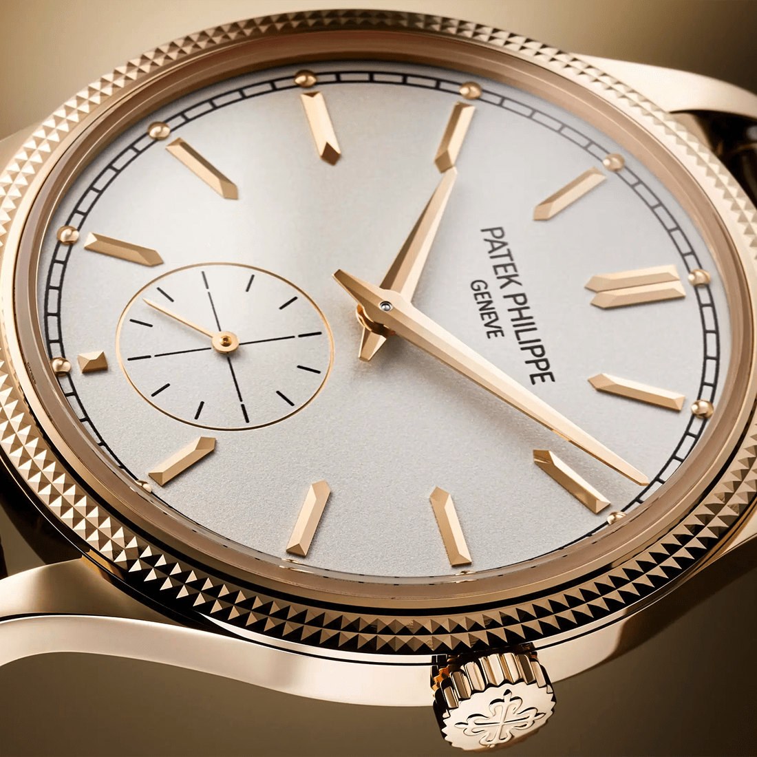 Patek Philippe Calatrava "Clous de Paris" Rose Gold Mens Watch 6119R-001 thumbnail 7