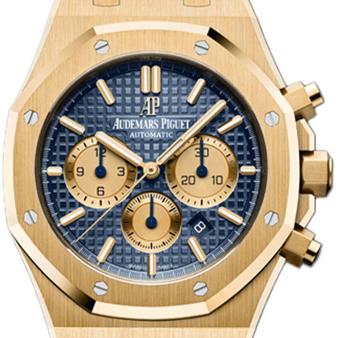Audemars Piguet Royal Oak Selfwinding Chronograph 18k Yellow Gold/Blue Watch 26331BA.OO.1220BA.01 thumbnail 2