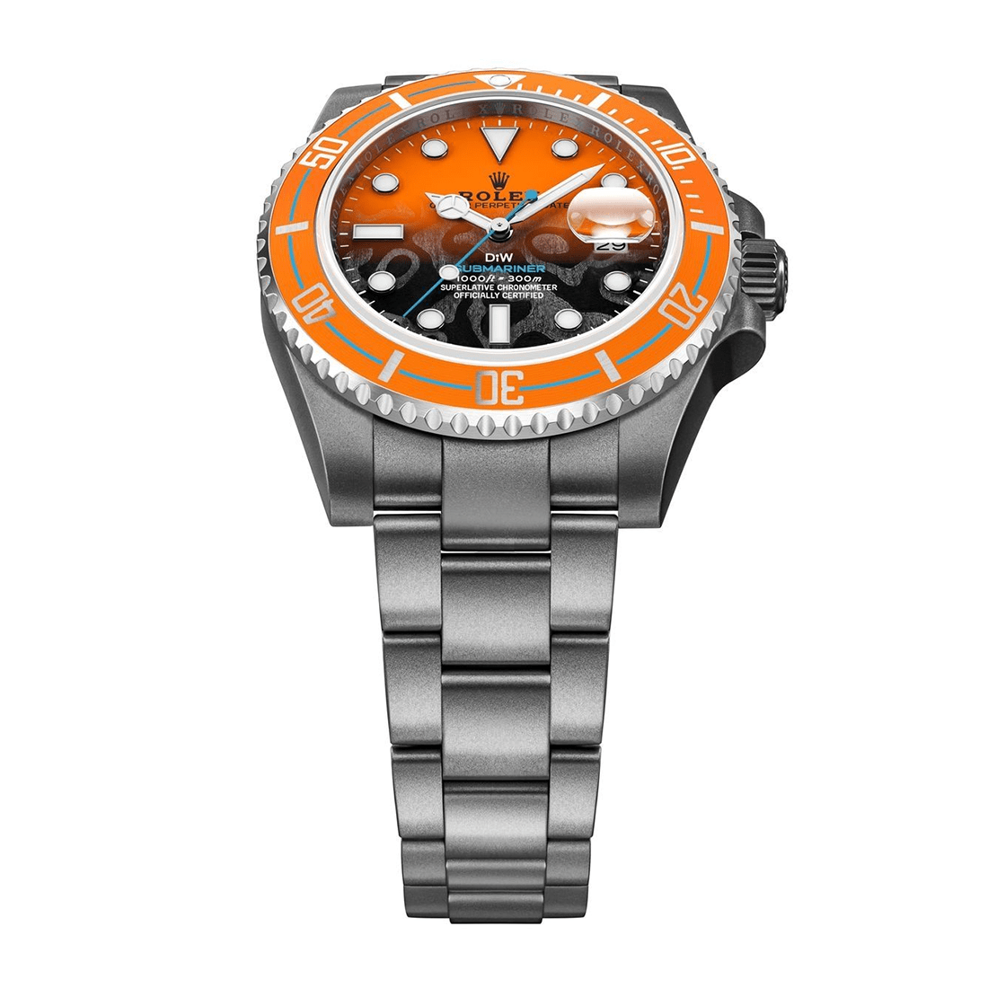 Rolex DIW Submariner Persimmon Orange Dial Stainless Steel Watch 126610 thumbnail 2