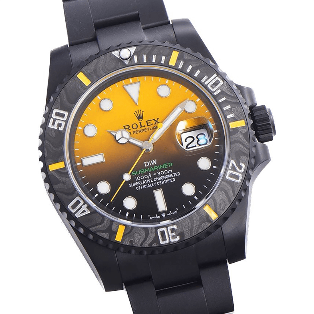 Rolex DIW Submariner Jupiter Limited Edition Black/Orange Dial Mens Watch 116610 thumbnail 2