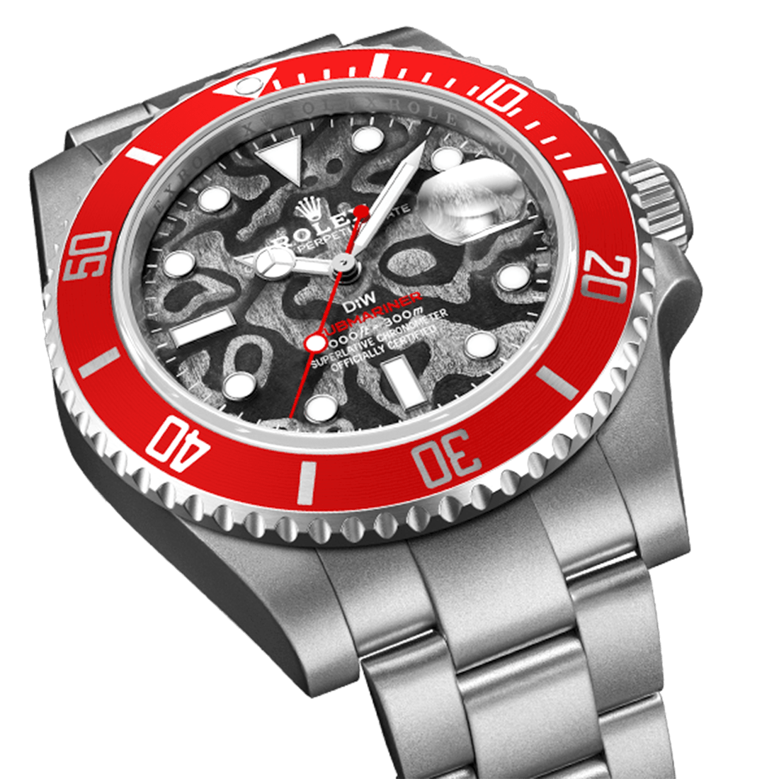 Rolex DIW Submariner Red Pluto Limited Edition Textured Dial Self-Winding Watch 126610 thumbnail 3