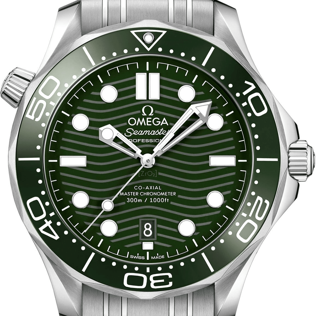 Omega Seamaster Diver 300M Green Dial Stainless Steel Watch 210.30.42.20.10.001 thumbnail 3