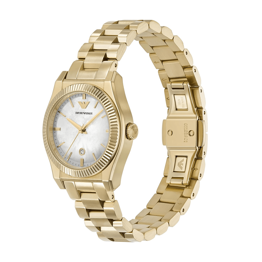 Women Quartz Mother Of Pearl Dial Analog Stainless Steel Watch AR11657 thumbnail 2