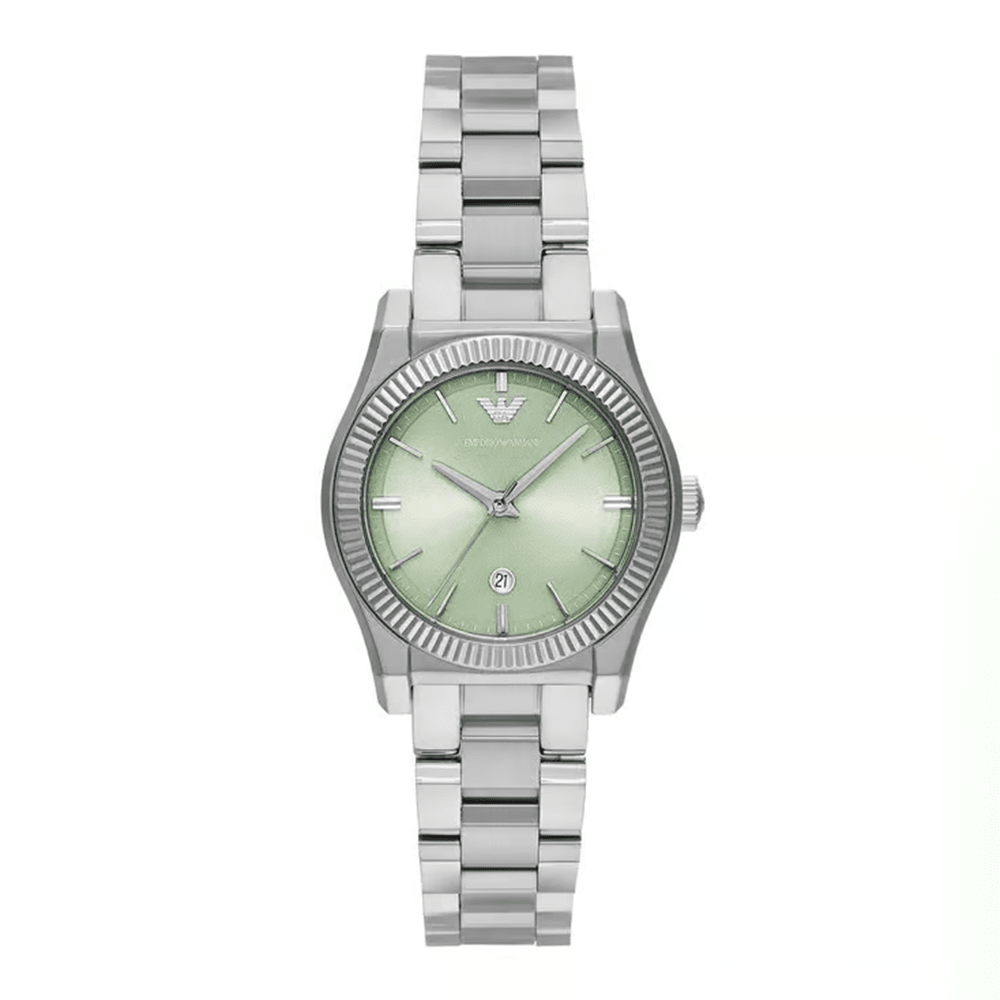 Women Quartz Green Dial Analog Stainless Steel Watch AR11656 thumbnail 2