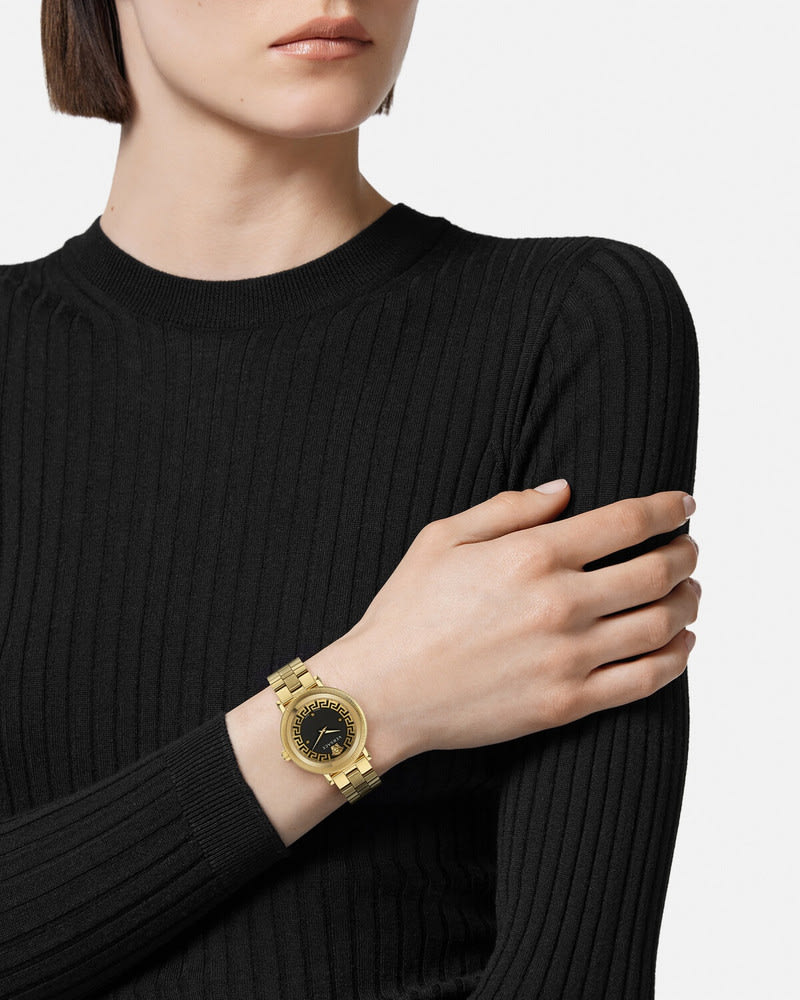Versace Women Textured Black Dial and Stainless Steel Straps Analogue Watch VE7F00623 thumbnail 5