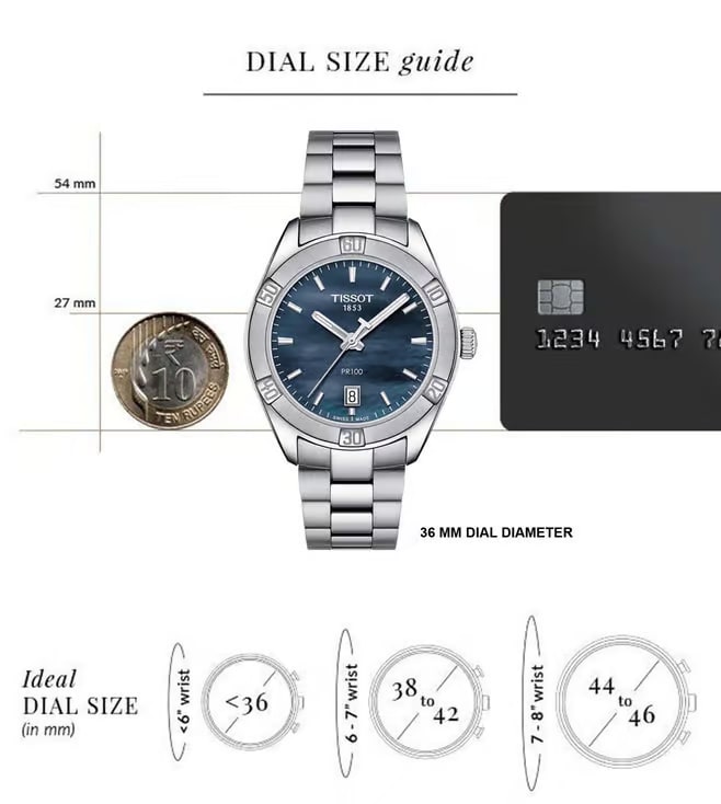 Tissot PR 100 Women Analog Stainless Steel Watch T1019101112100 thumbnail 4