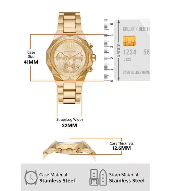 Michael Kors Raquel Chronograph Gold-Tone Stainless Steel Watch thumbnail 6