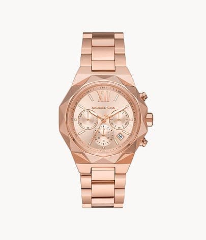 Michael Kors Raquel Chronograph Rose Gold-Tone Stainless Steel Watch thumbnail 3