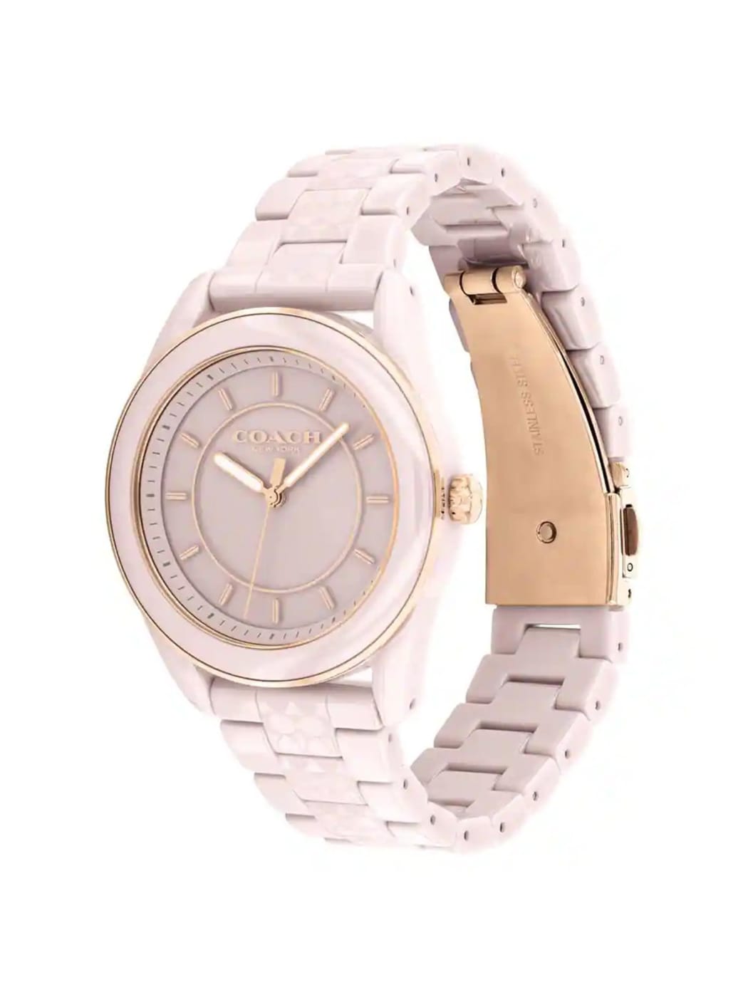 Coach Preston Dial & Stainless Steel Bracelet Style Straps Pink Analogue Watch thumbnail 3