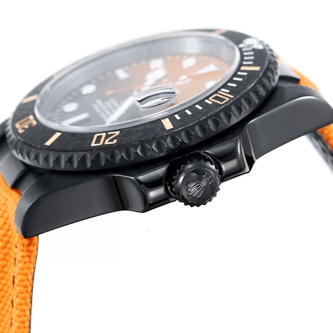 Rolex DiW Submariner "Parakeet" Orange Strap Watch 116610LN thumbnail 6