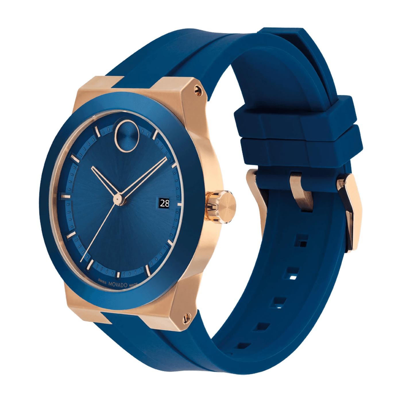 Movado BOLD Fusion Navy Blue Silicone Strap Watch 3601140 thumbnail 3