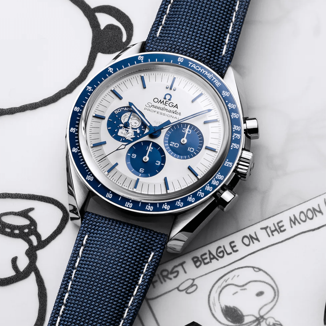 Omega Speedmaster "Silver Snoopy Award" 50th Anniversary Watch 310.32.42.50.02.001 thumbnail 6