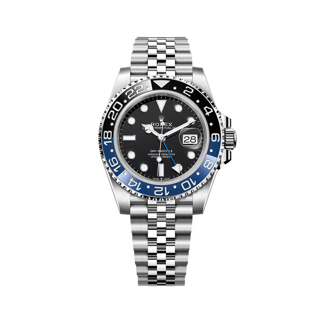 Rolex GMT-Master II Oyster, Oystersteel Blue and Black Cerachrom Bezel Watch 126710BLNR