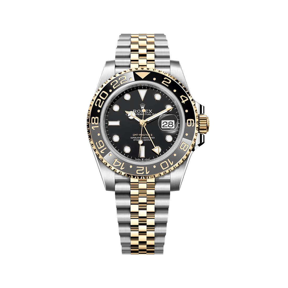 Rolex GMT-Master II Oyster, 40 mm, Oystersteel and Yellow Gold Jubilee Bracelet Watch 126713GRNR
