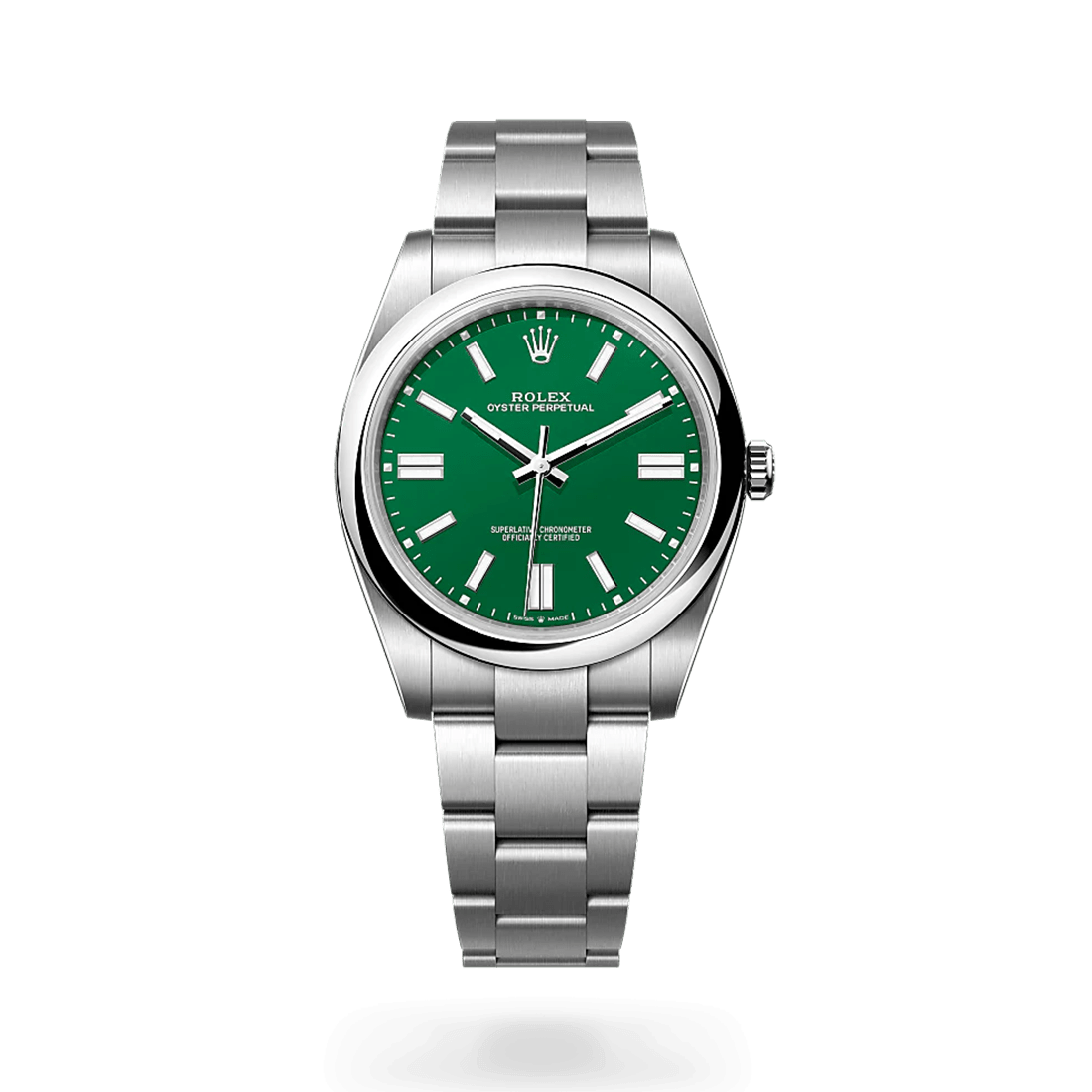 Rolex Oyster Perpetual 41 Oyster, Oystersteel Green Lacquer Dial Watch M124300-0005