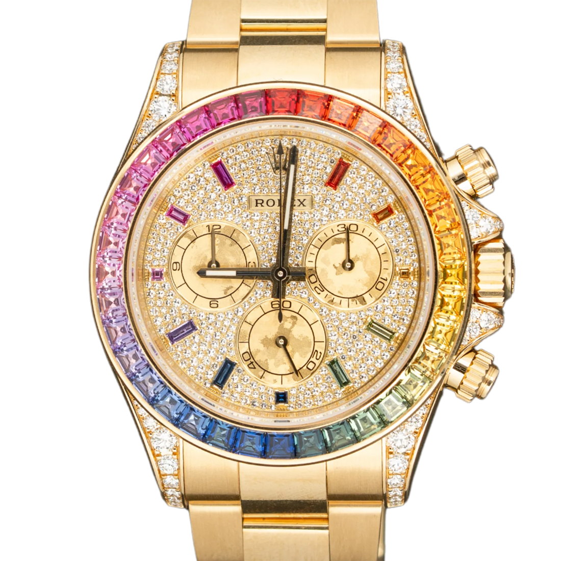 Rolex Daytona 126598RBOW 18k Yellow Gold Diamond Dial Rainbow Pave Dial Watch thumbnail 2