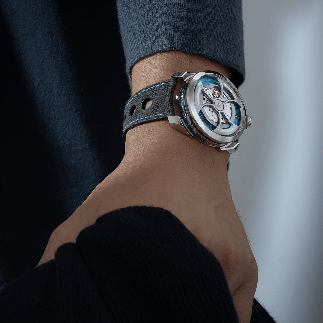 MB&F M.A.D.1S Ice Blue Swiss Automatic Avant-Garde Timepiece Watch thumbnail 3