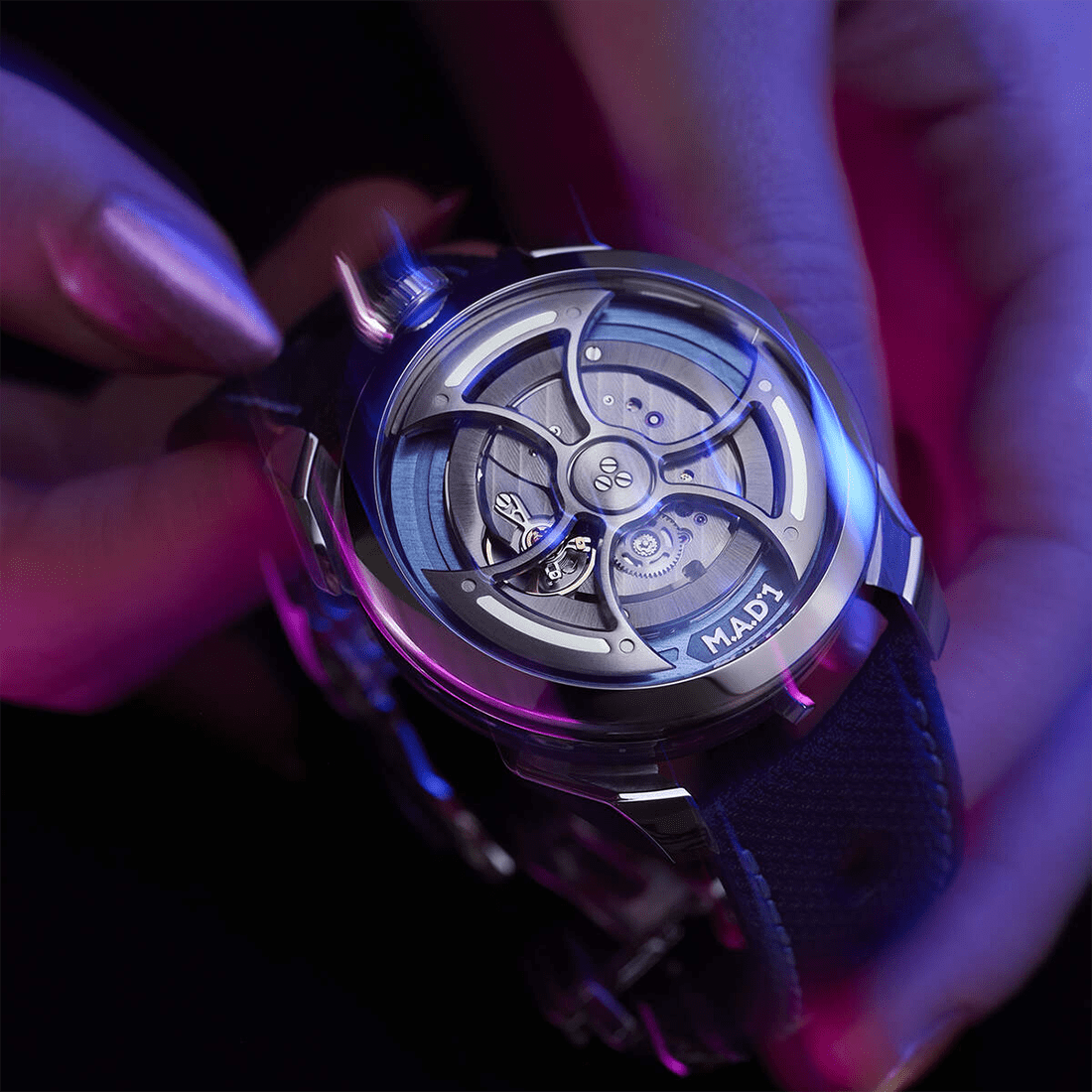 MB&F M.A.D.1S Ice Blue Swiss Automatic Avant-Garde Timepiece Watch thumbnail 7