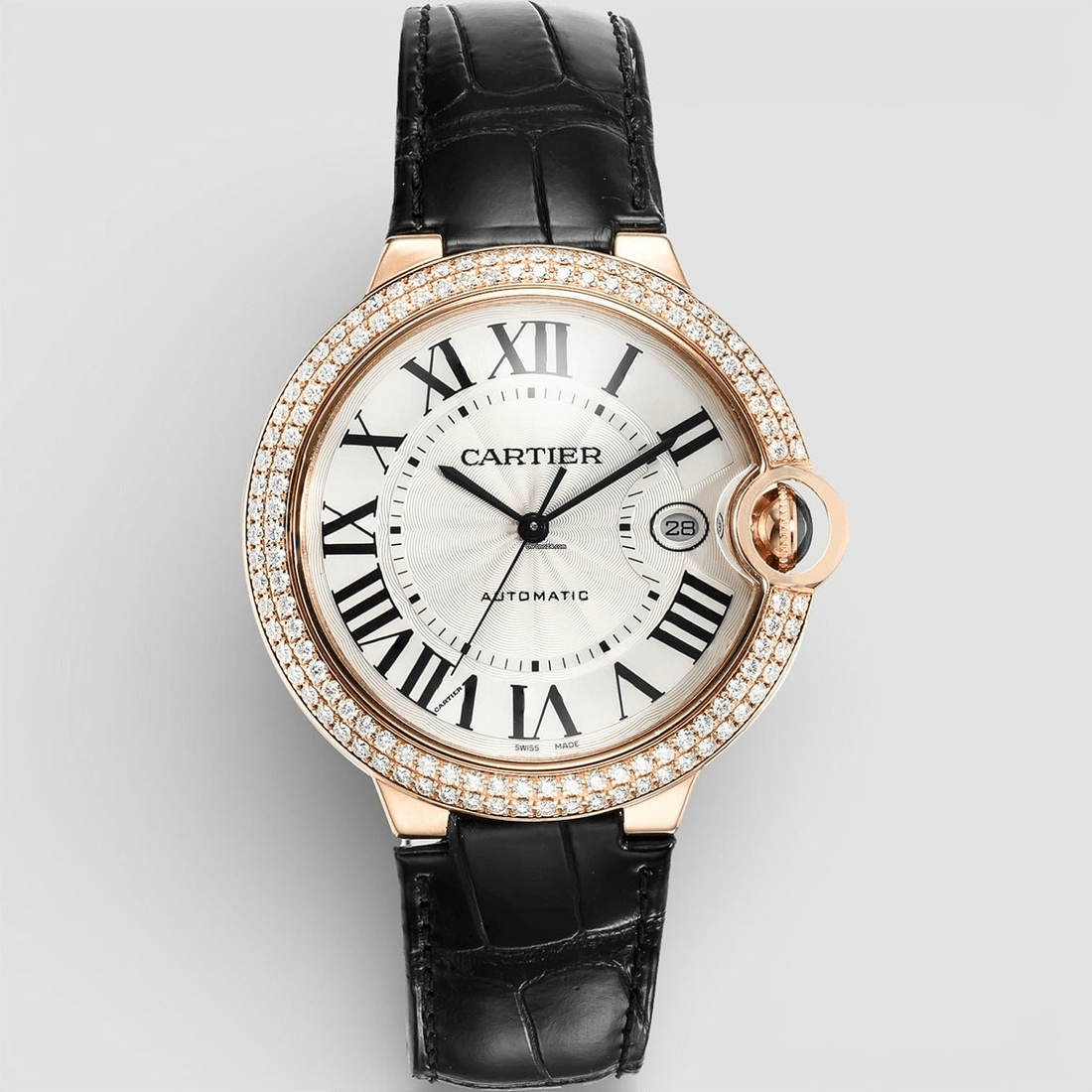 Cartier Ballon Bleu de White Dail Black Strap Watch WJBB0031 thumbnail 5