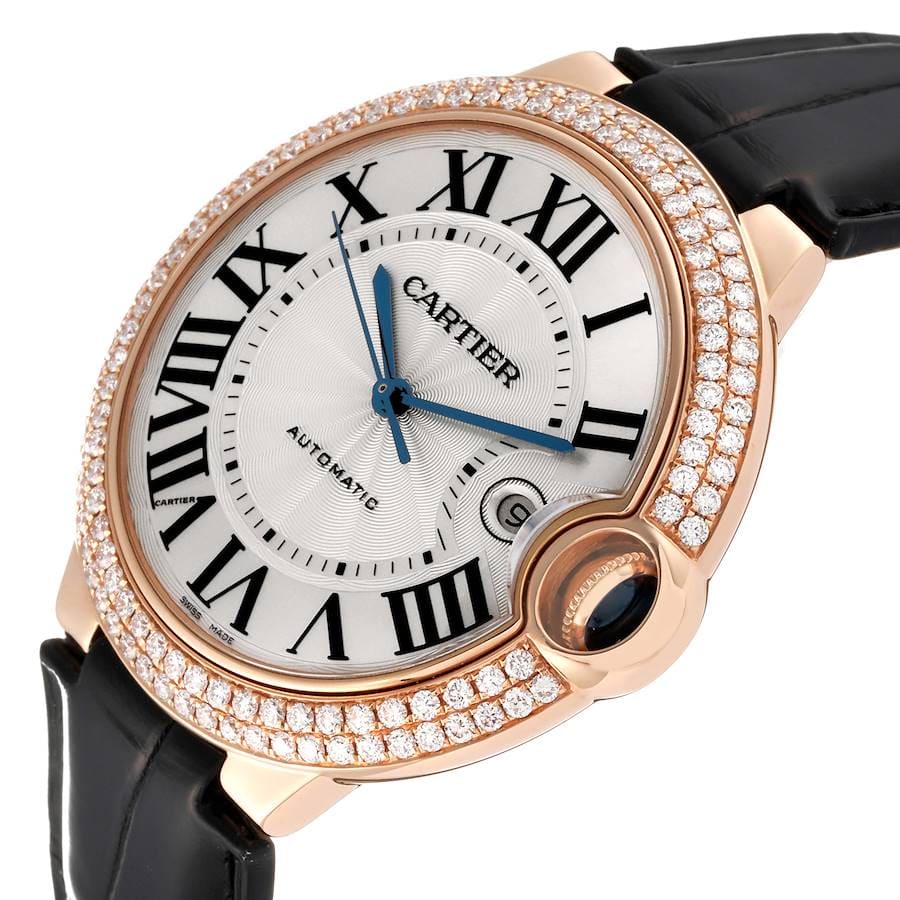 Cartier Ballon Bleu de White Dail Black Strap Watch WJBB0031 thumbnail 3