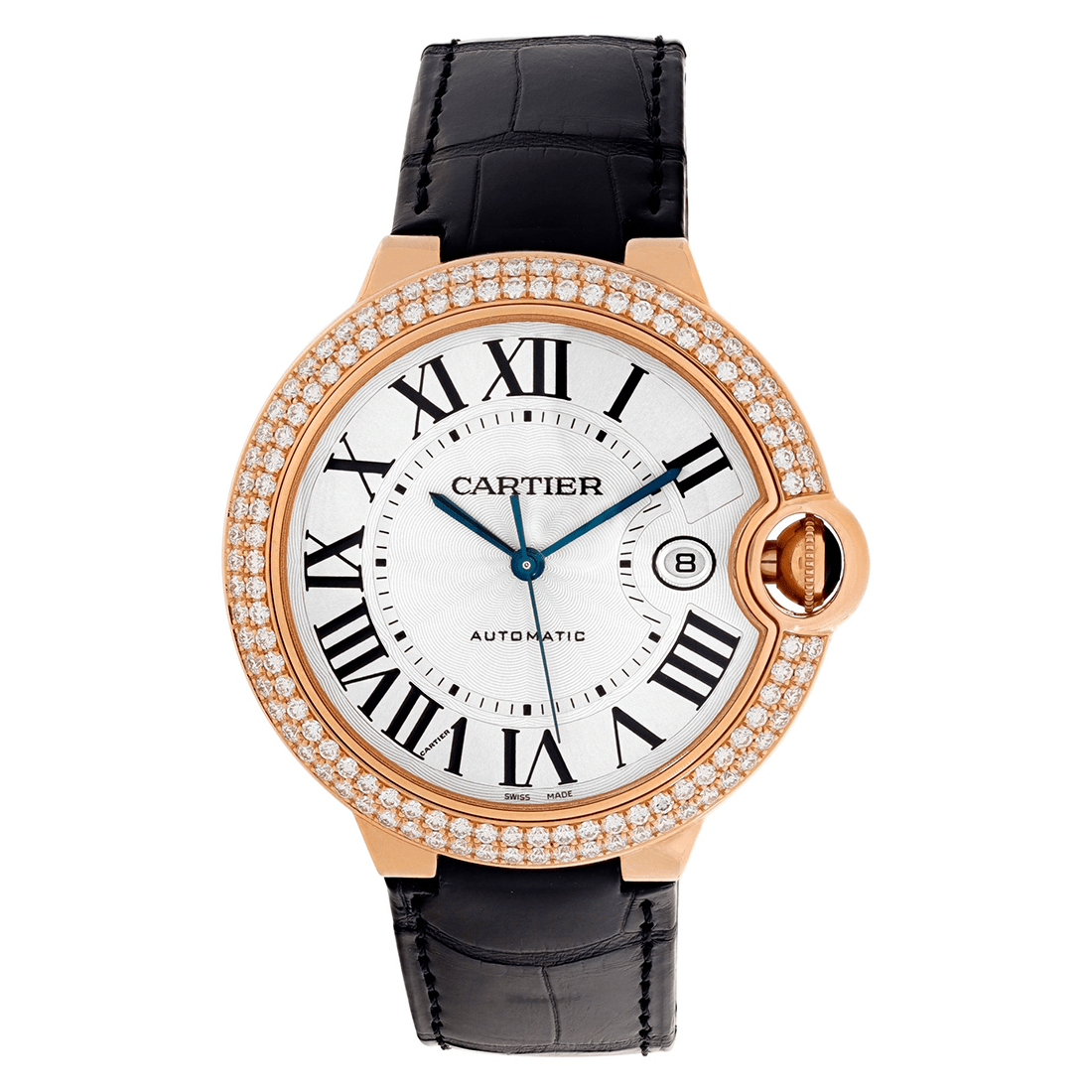 Cartier Ballon Bleu de White Dail Black Strap Watch WJBB0031 thumbnail 2