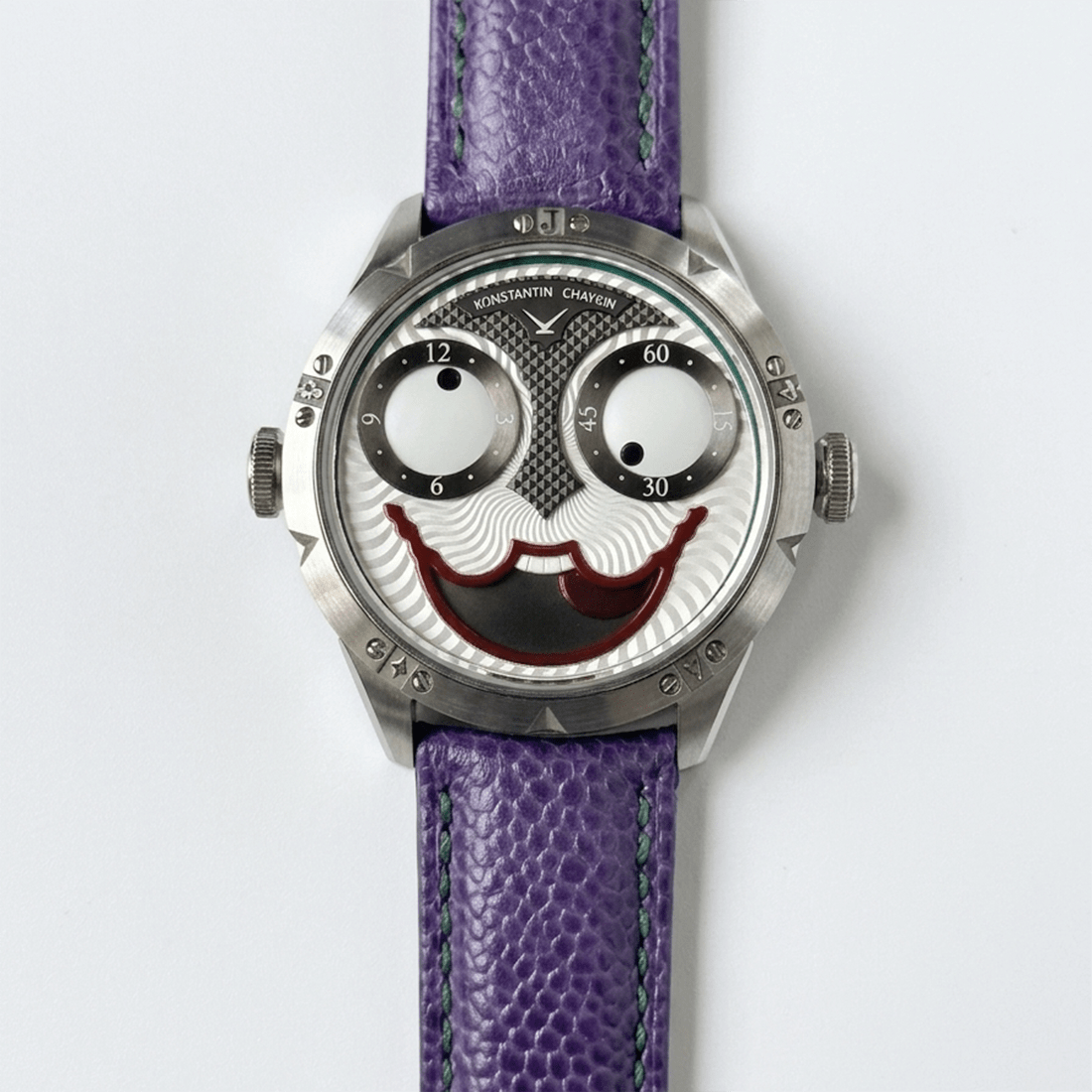 Konstantin Chaykin Joker - Steel - Moonphase "Wristmon" - Purple Leather Strap Watch K07-0.SS01.01 thumbnail 2