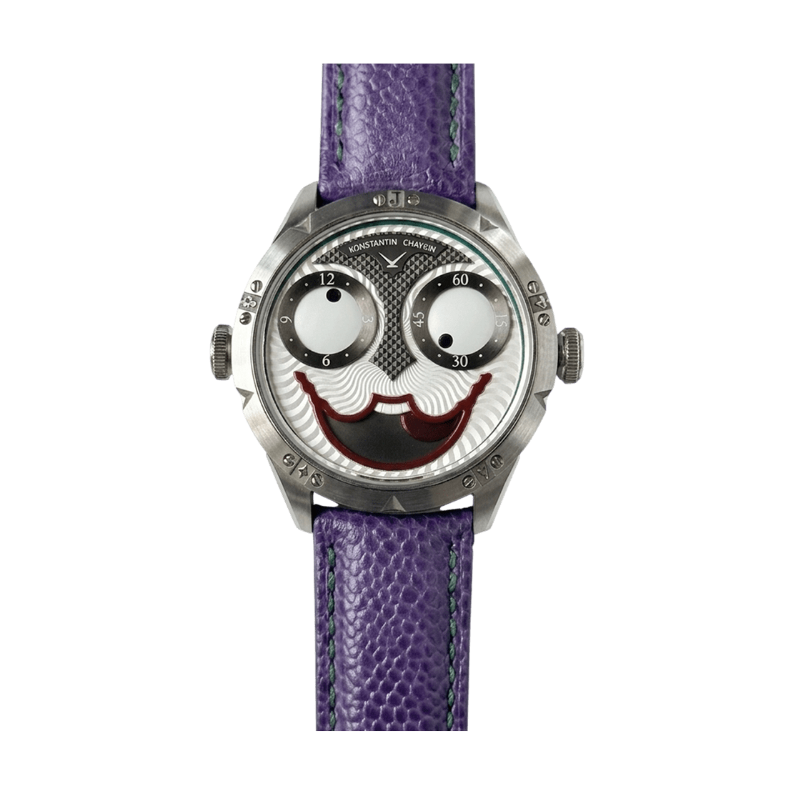 Konstantin Chaykin Joker - Steel - Moonphase "Wristmon" - Purple Leather Strap Watch K07-0.SS01.01