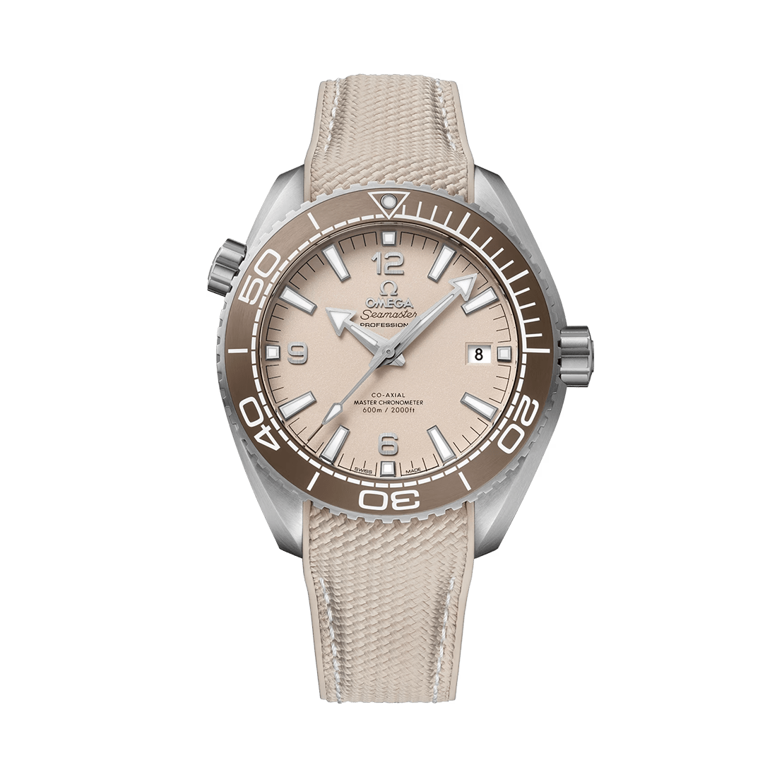 Omega Seamaster Planet Ocean 600M Master Chronometer Beige Dial Bronze Ceramic Watch 215.32.44.21.09.001
