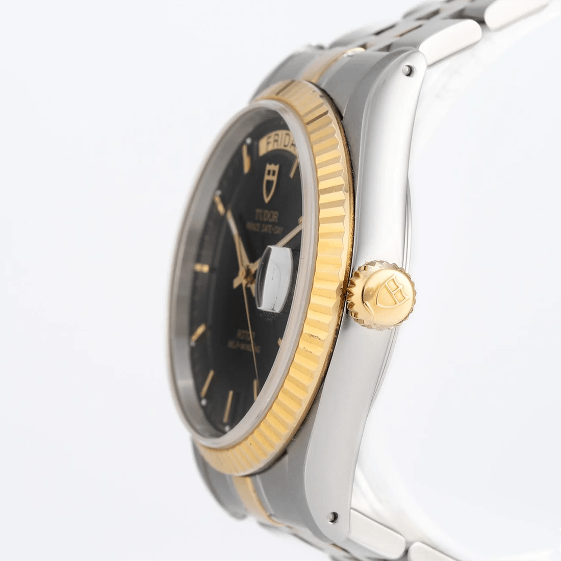 Tudor Prince Date+Day 76213 18k Gold Fluted Bezel Watch thumbnail 5