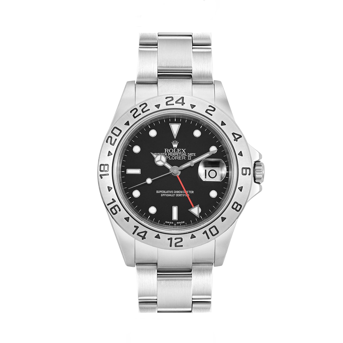 Rolex Explorer II Black Dial GMT Stainless Steel Watch 16570T