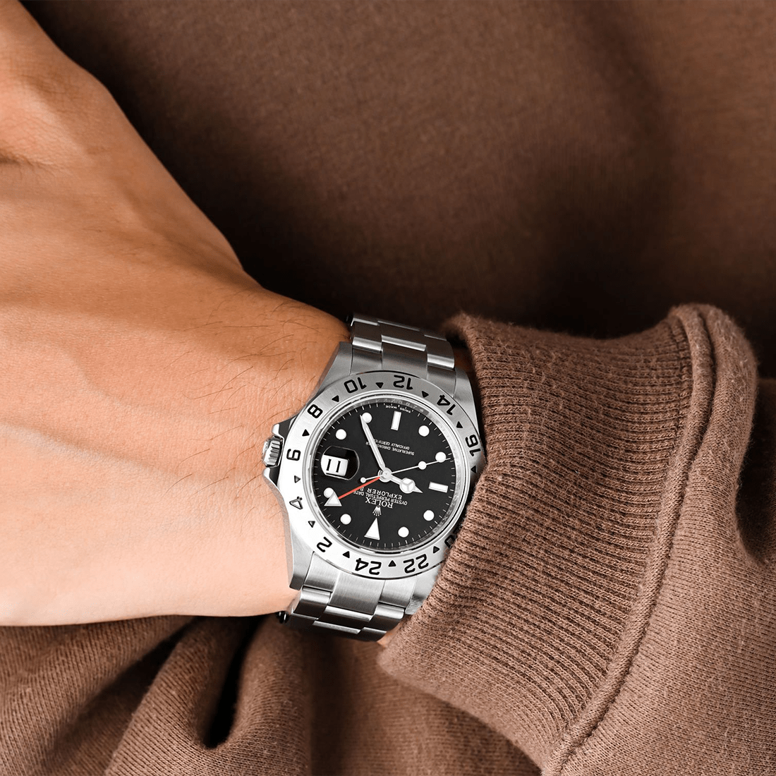 Rolex Explorer II Black Dial GMT Stainless Steel Watch 16570T thumbnail 8