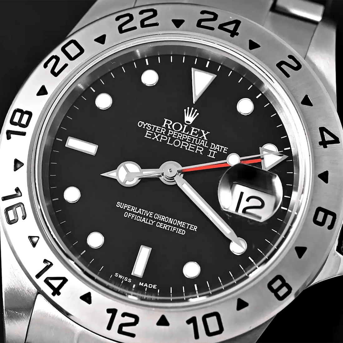 Rolex Explorer II Black Dial GMT Stainless Steel Watch 16570T thumbnail 3