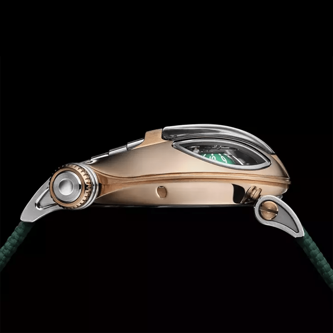 MB&F x Bvlgari Serpenti Limited Edition 18k Rose Gold Green Strap Watch 104057 thumbnail 4