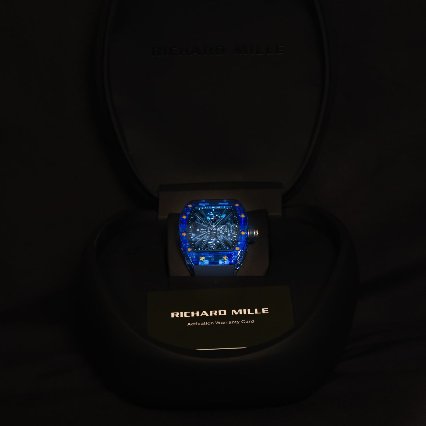 Richard Mille RM 012-01 Sapphire Blue Tourbillion Automatic Titanium Bracelet Transparent Dial Watch thumbnail 5