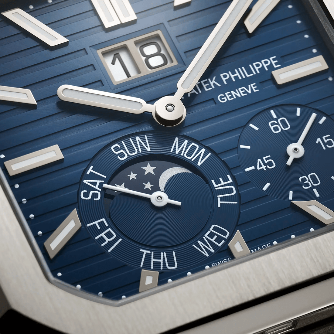 Patek Philippe Cubitus Grand Date, Day & Moon Phases 5822P-001 Navy Blue Dial Watch thumbnail 12