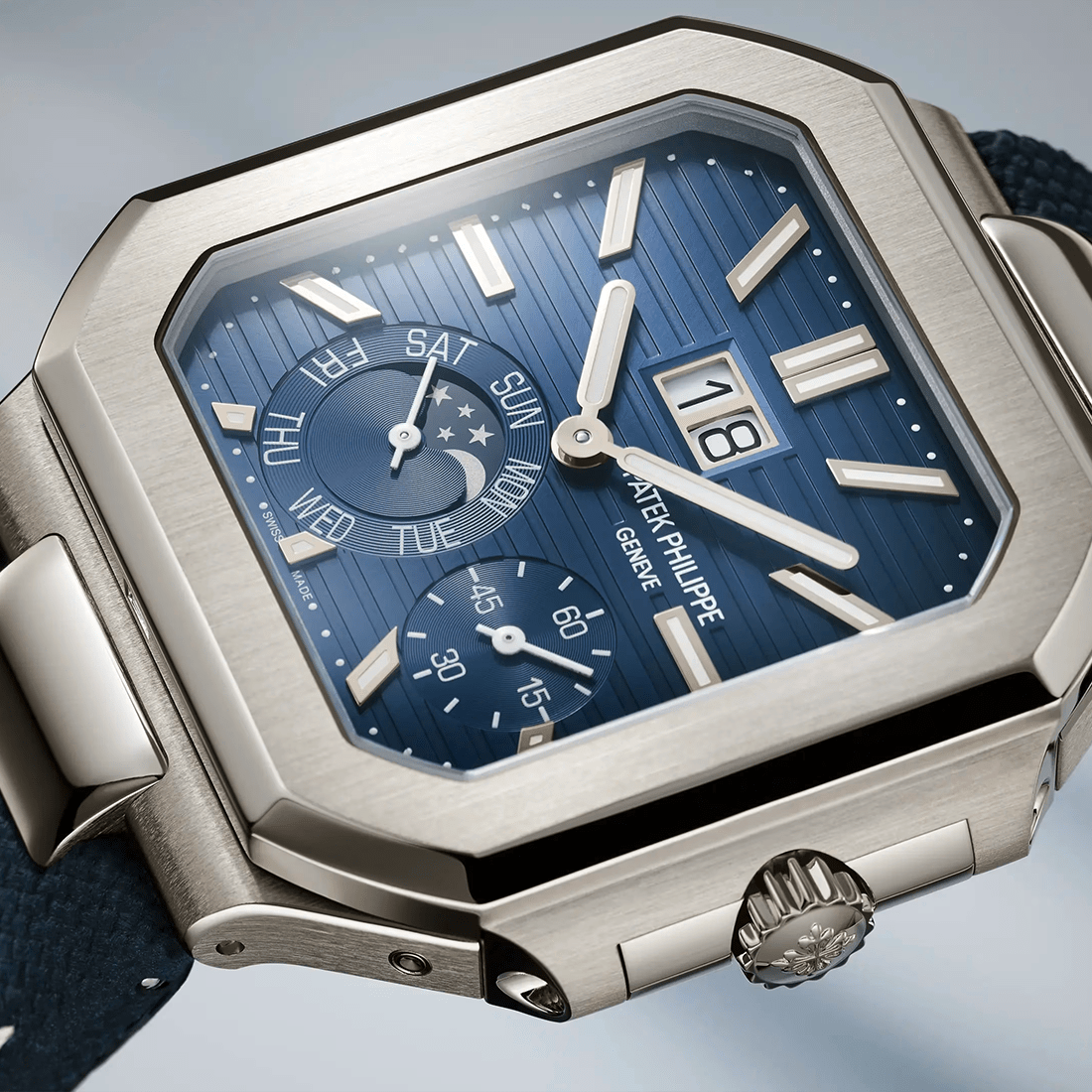 Patek Philippe Cubitus Grand Date, Day & Moon Phases 5822P-001 Navy Blue Dial Watch thumbnail 10