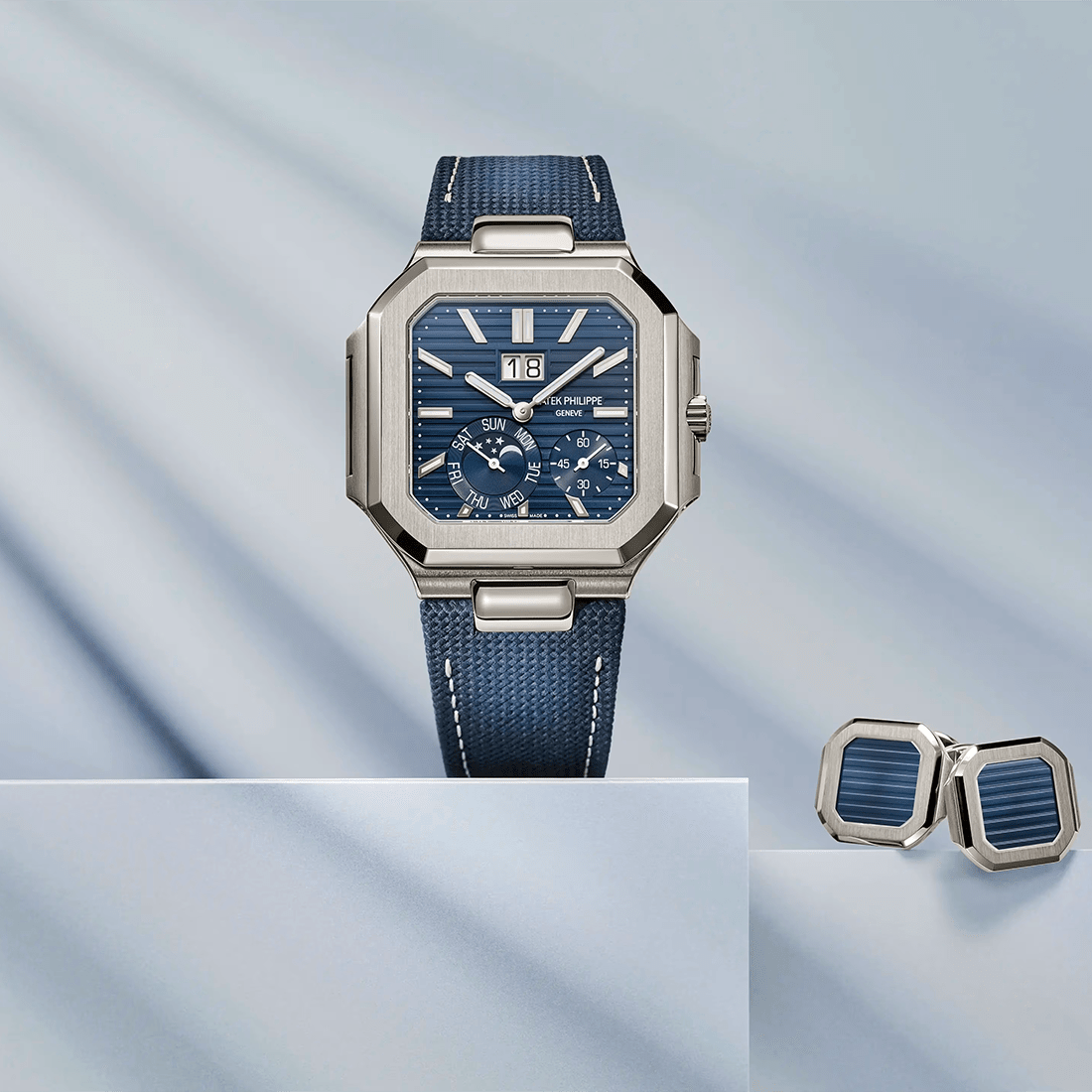 Patek Philippe Cubitus Grand Date, Day & Moon Phases 5822P-001 Navy Blue Dial Watch thumbnail 17