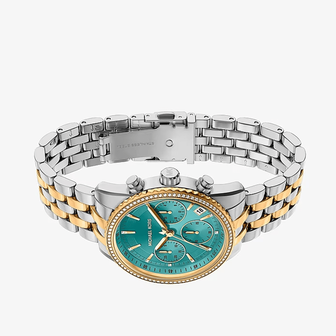 Michael Kors Bryant Pavé Two-Tone Chronograph Watch MK7582 thumbnail 3