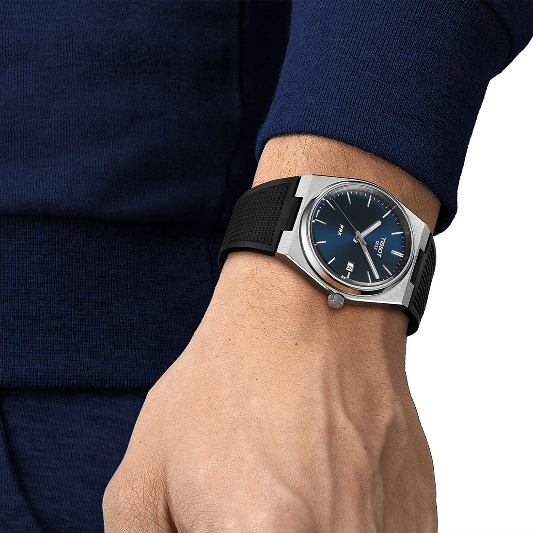 Tissot PRX Quartz Blue Dial , Black Rubber Strap Watch T137.410.17.041.00 thumbnail 4