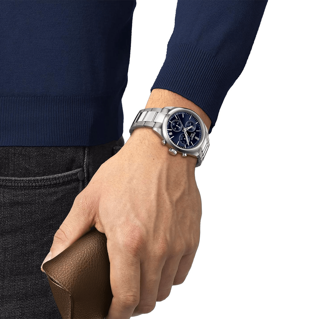 Tissot PR 100 Chronograph Blue Dial Mens Watch T150.417.11.041.00 thumbnail 4
