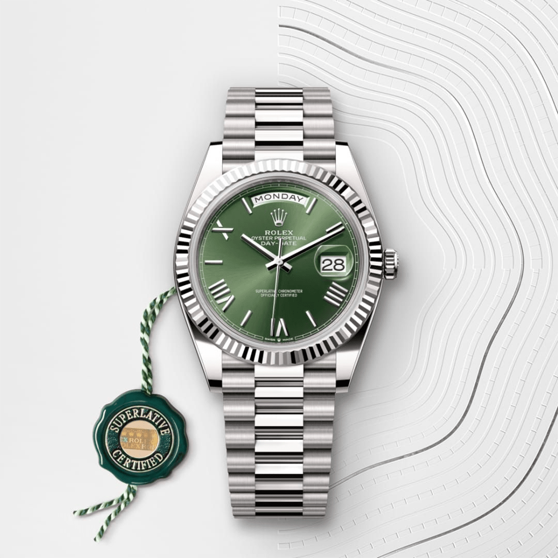 Rolex Day-Date 40 Oyster 18k White Gold Watch M228239-0033 thumbnail 4