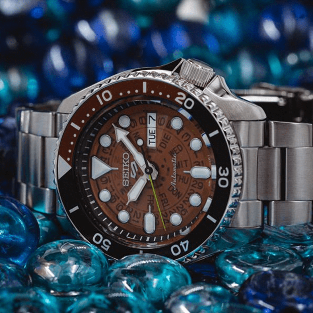 Seiko 5 Sports SKX Skeleton Style "Time Sonar" Automatic Watch SRPJ47K1 thumbnail 5